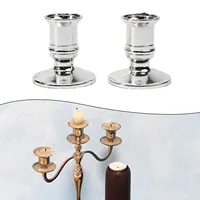 2pcs Taper Candle Holders Candlestick Silver Gold Rod Wax Base For Wedding Party Festival Candlestick Home Decor Candle Holders 2
