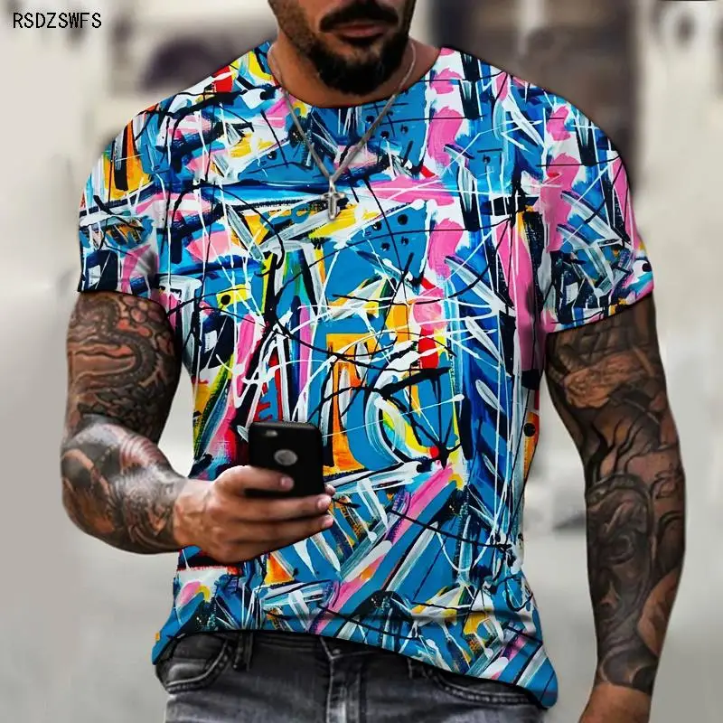 2021 nova costura hip-hop camiseta estampada engrada roupas masculinas Para vendidas impresявляются 3D de Street | Мужская