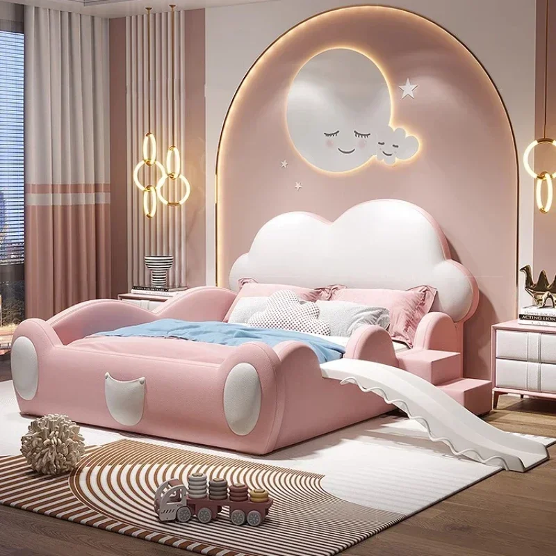 

Pink Girls House Children Beds Princess Slide Luxury Design Children Beds Headboards Mueble Infantil Bedroom Furniture YQ50CB