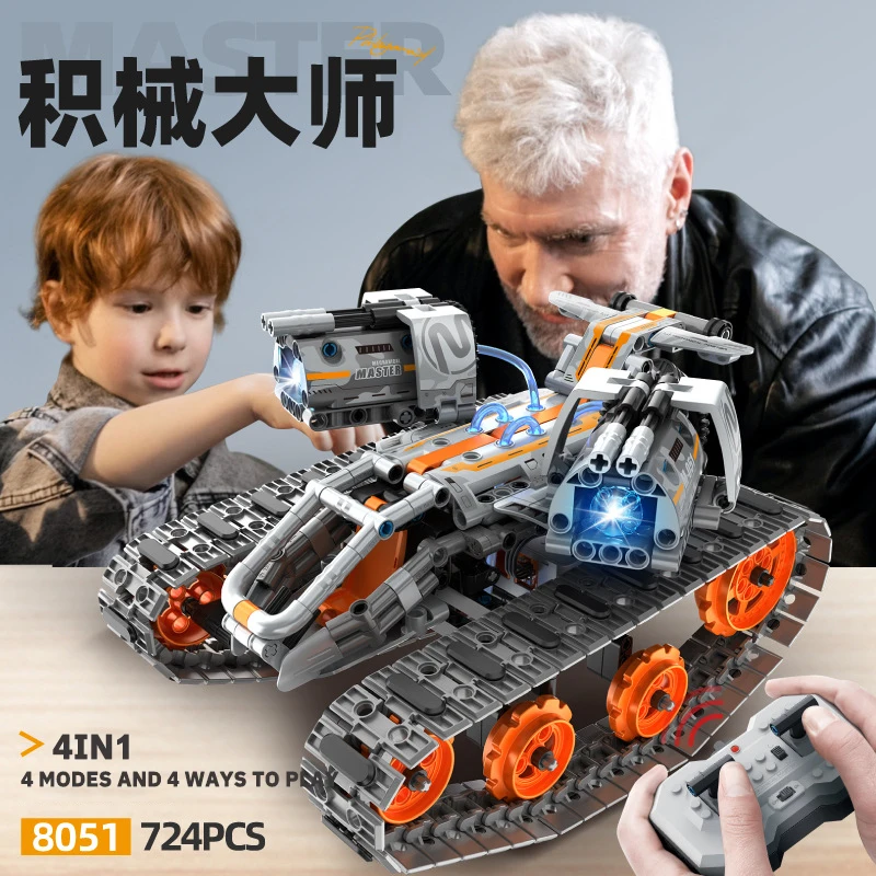 724pcs-App-Programming-Car-With-Light-4-In-1-Puzzle-Assembled-Remote ...