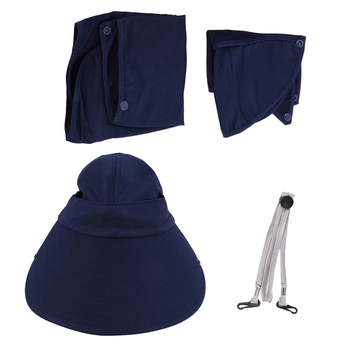 

Protective Sun Hat Exquisite Ultraviolet-proof Wide Brim Hat for Ridding Outdoor Daily Use (Navy Blue, Adjustable)