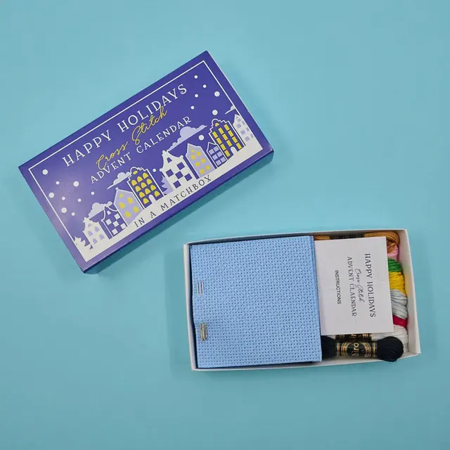 Calendrier de l'Avent au point de croix de Noël, kit de broderie de calendrier de Noël 5