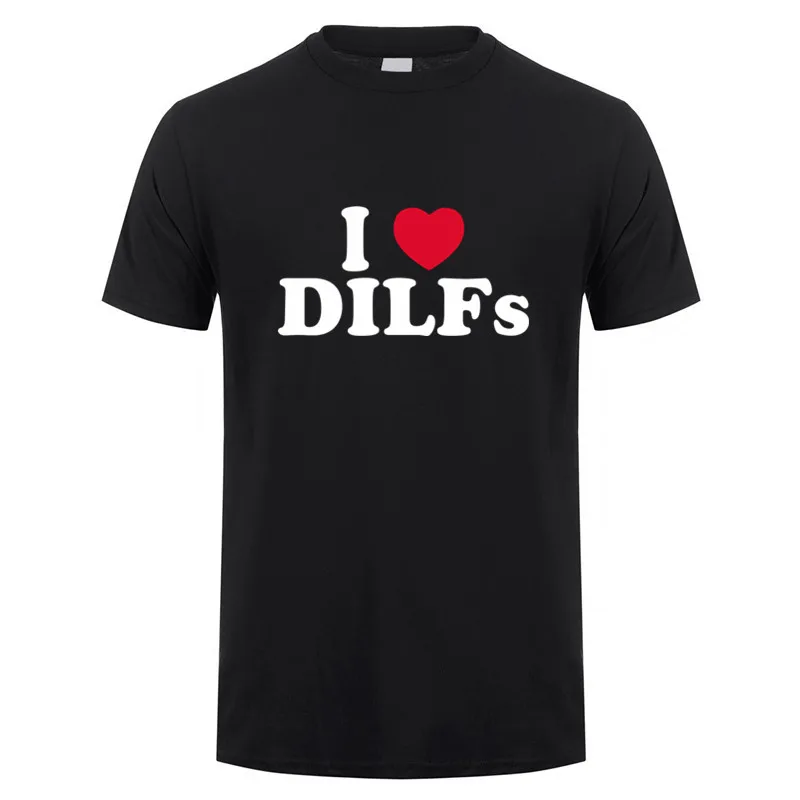 

Футболка с надписью «I Love DILFs I Heart DILF», летняя женская и мужская футболка с коротким рукавом, забавный подарок, хлопковая футболка, топы