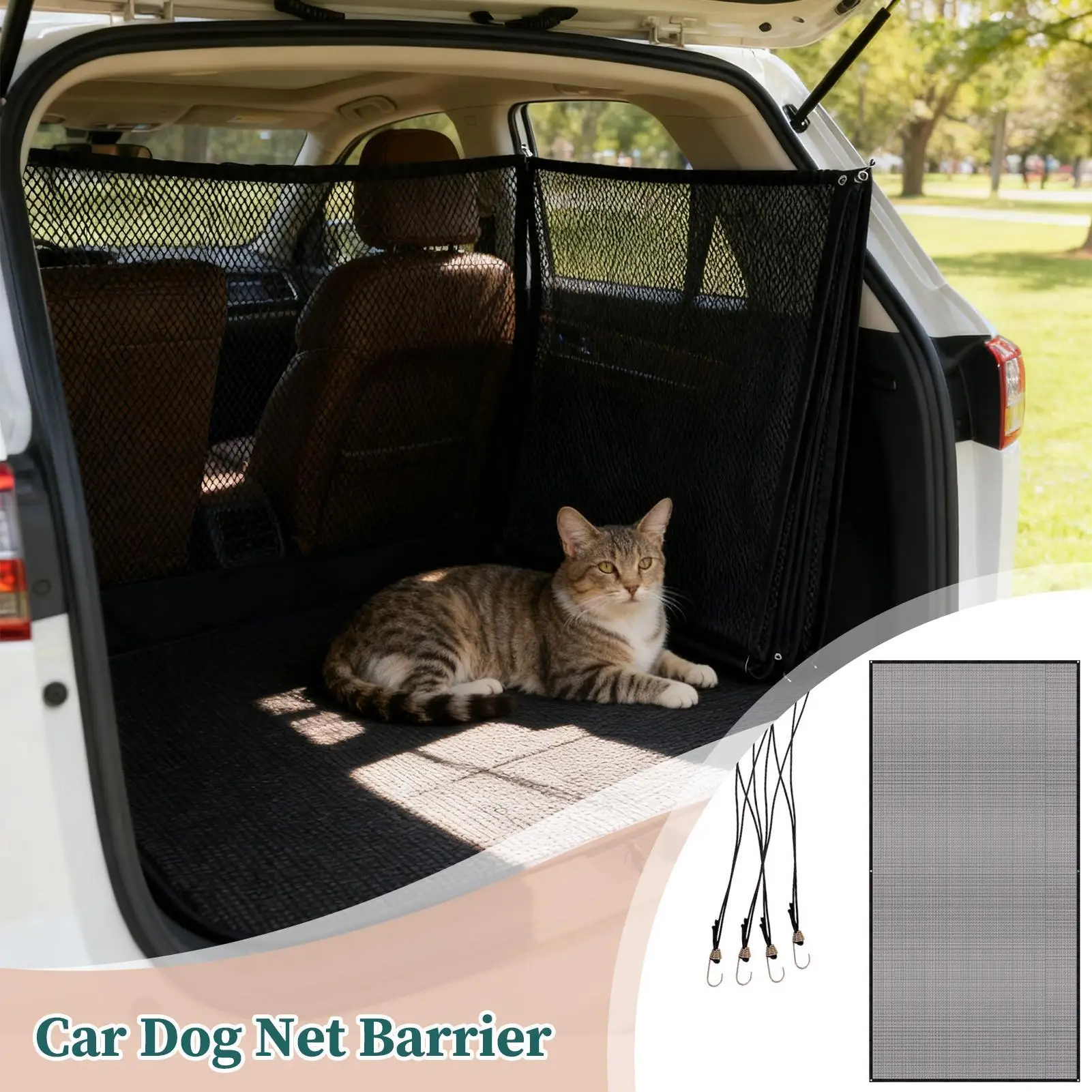 Car Net For Dogs Adjustable Backseat Divider Mesh Car Divider For Dogs For Pickups Sedan Trucks SUV Van Vehicles