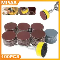 ITLY 1 Inch 100 Piece Sandpaper Set 25mm Sanding Disc Sanding Disc Abrasive Paper 1 Inch Abrasive Polishing Pad For Dremel Tools