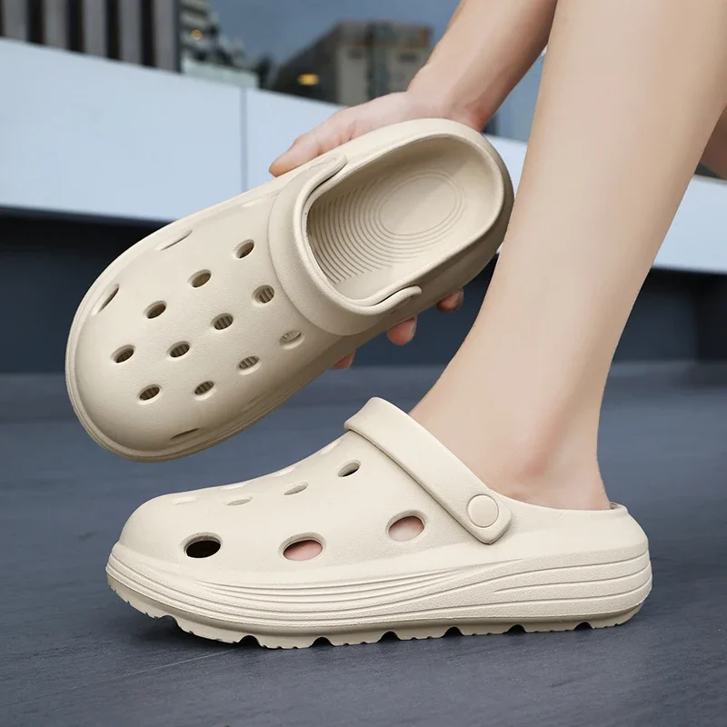 Plus Size 46 47 48 Summer Men Clogs Slippers Men's and Women's Leisure Slides Beach Shoes Home Garden Shoes Outdoor Sandals