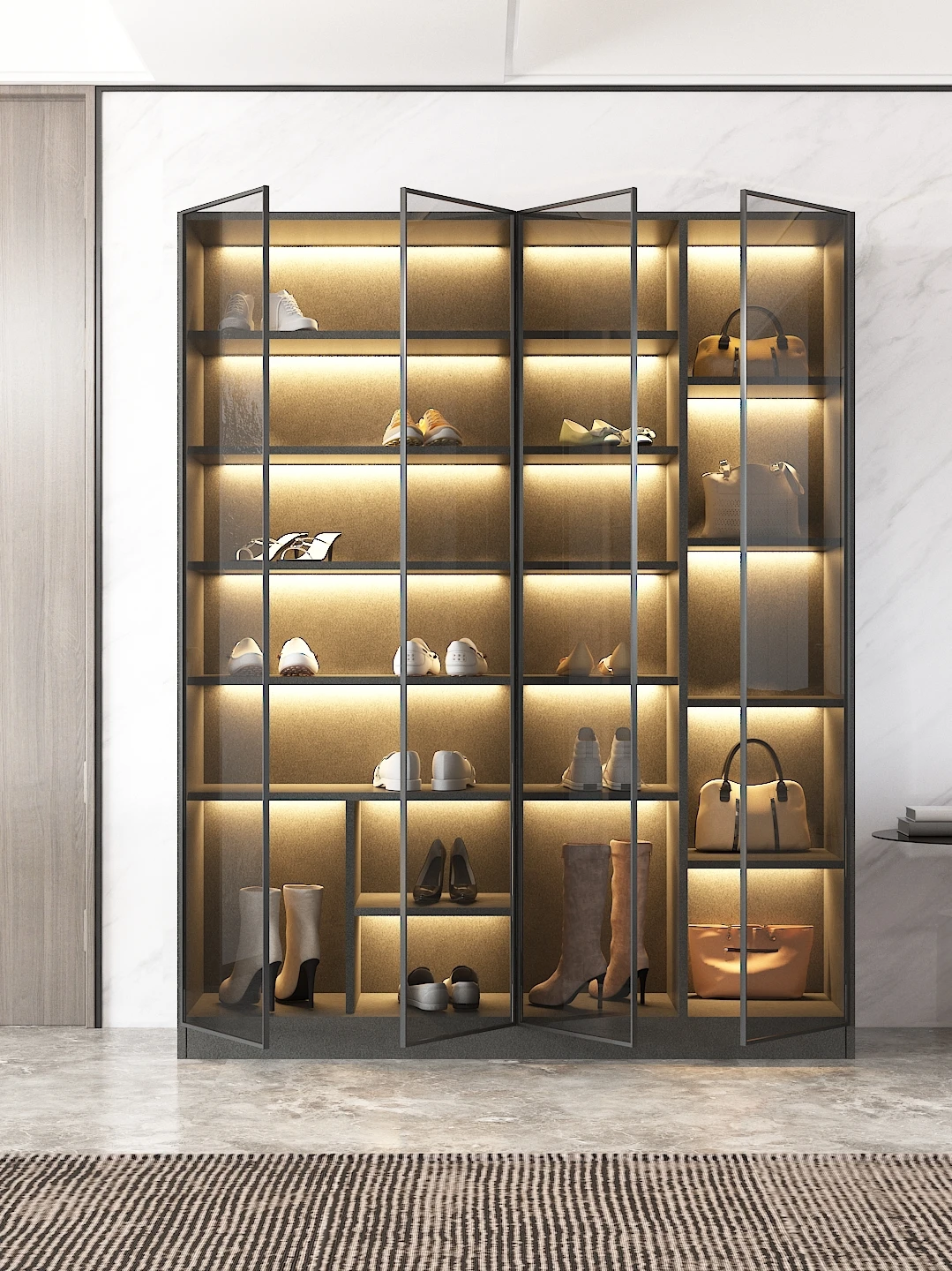

Shoe Cabinet Storage Large Capacity Home Doorway Balcony Storage Vertical Multi-Layer Lobby High Cabinet Solid Wood