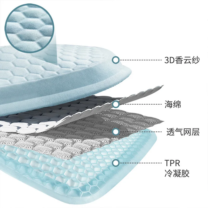 Summer Breathable Cool Comfortable Car Universal Cushion Car Multi-function Egg Gel Cushion Seat Covers Office Ice Cooling Pad 4