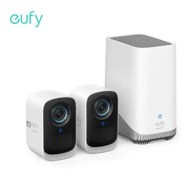 

Комплект камер безопасности eufy security eufyCam 3C, наружная беспроводная мини IP-камера 4K, прожектор, локальное хранилище, цветное ночное видение