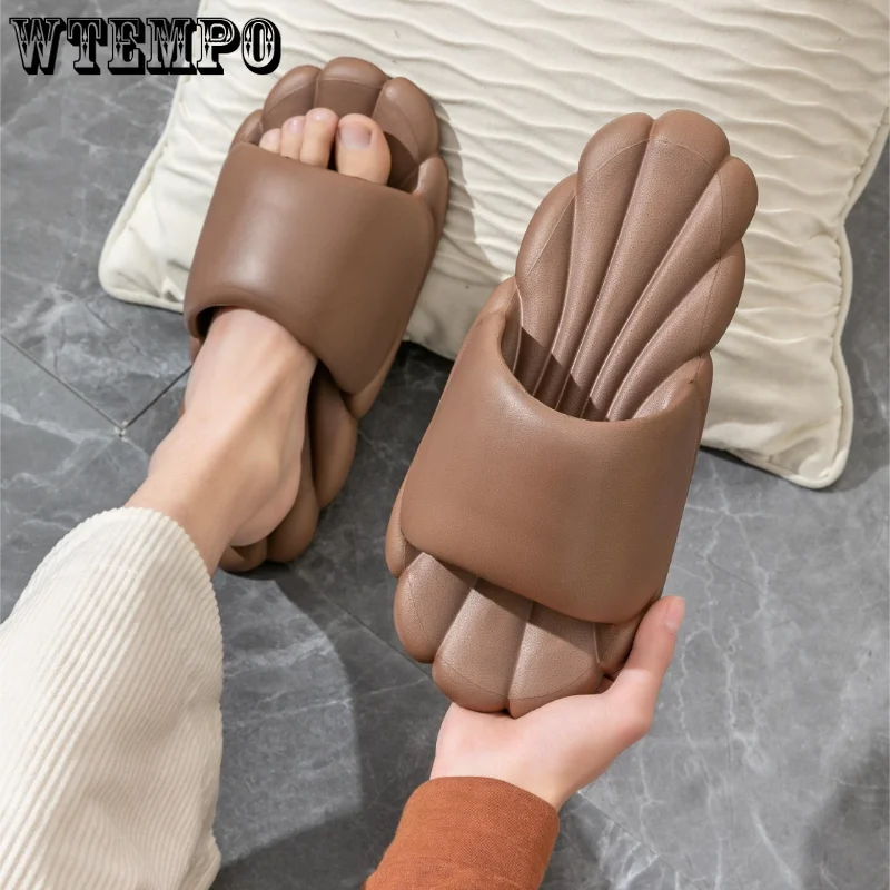 

Шлепанцы Wtempo мужские с ракушками, Нескользящие сандалии с мягкой подошвой, дышащие, для улицы, для дома и ванной комнаты, летние