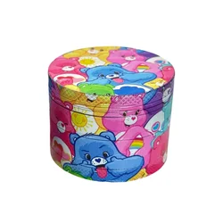 Charming Bear Herb Grinder - Adorable Kawaii-Inspired Girly Gift with Pollen Catcher, 4-Piece Set (A)