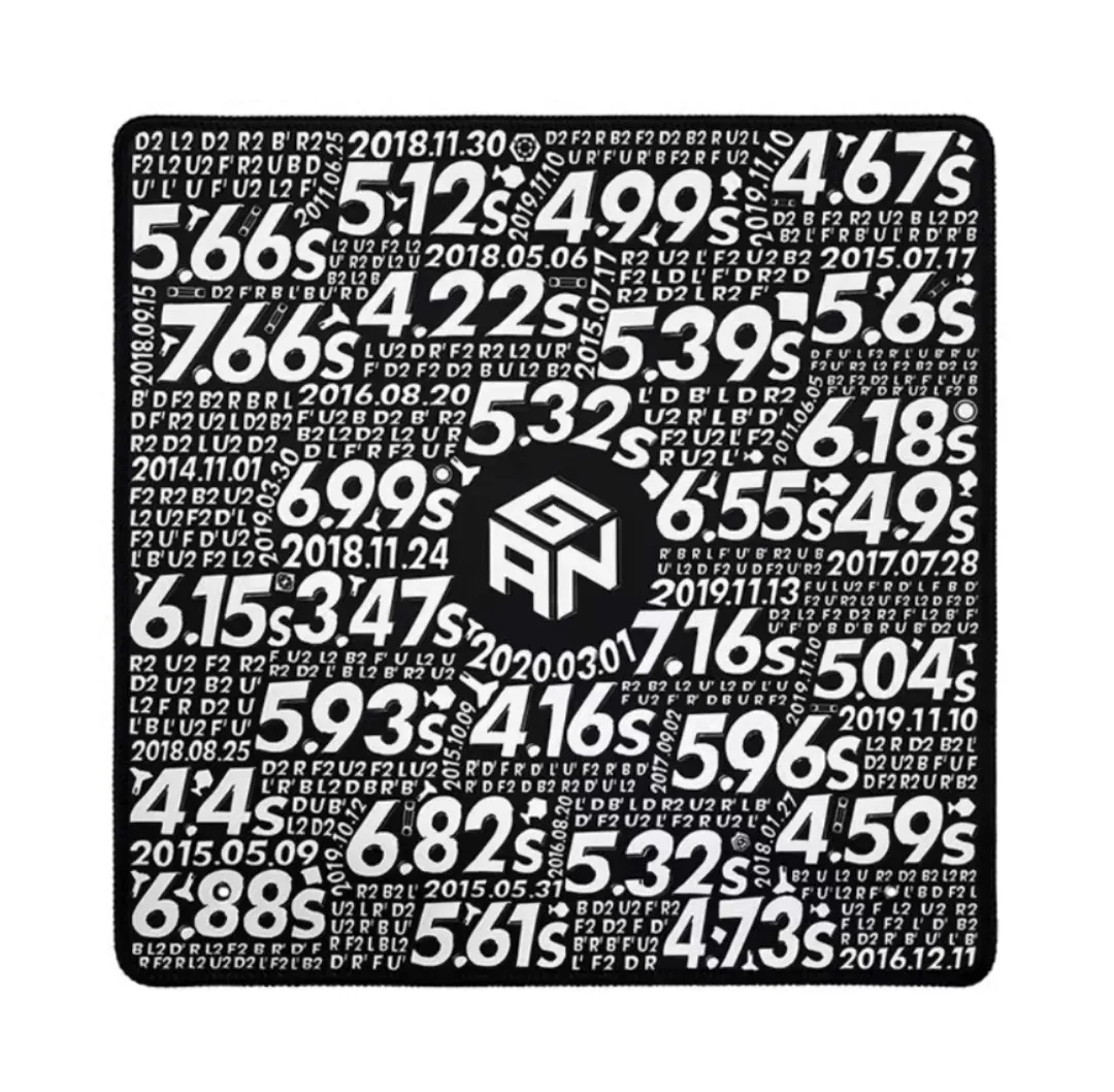 

[Picube] Gan Magic Cube Mat for Competition Smooth Non-slip Bottom Mouse Pad Black Silver Hand Drawn Training Mat 300x300x3 mm