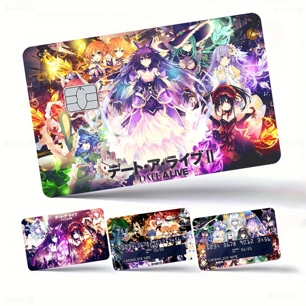 Date A Live Anime Anime Cartoon Skin Stickers Film Tape Case For Big Credit Debit Card Front Side