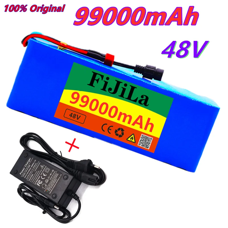 48V Lithium-Ionen Batterie 48V 99Ah 1000W 13 S3P Lithium-Ionen Akku Fur 54,6 V E-Bike Elektro Fahrrad Roller Mit Bms + Ladegerasse