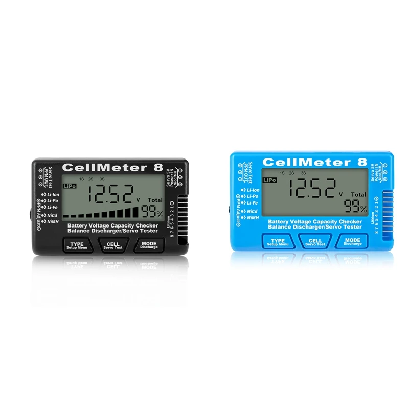 

Цифровой измеритель емкости батареи RC Cellmeter 8, устройство для проверки напряжения Li-Ion Nimh Nicd Cell Meter