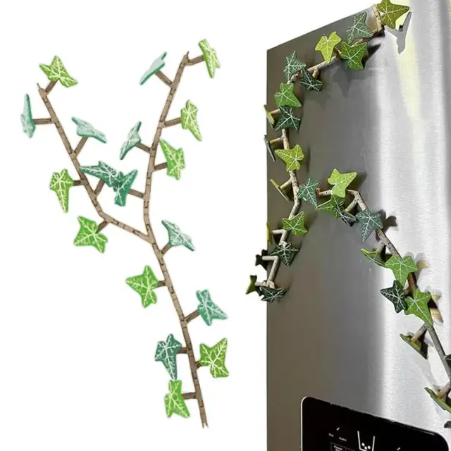 Magnete per frigorifero con edera con steli articolati Stampato in 3D Piante a foglie di edera Magnete per frigorifero Decorazione per armadietto del frigorifero 1