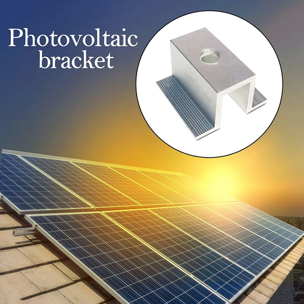 Solar Middle Clamp PV Aluminum Alloy Solar Panel 25-50MM Photovoltaic Bracket For Most Frame Modules Accessories