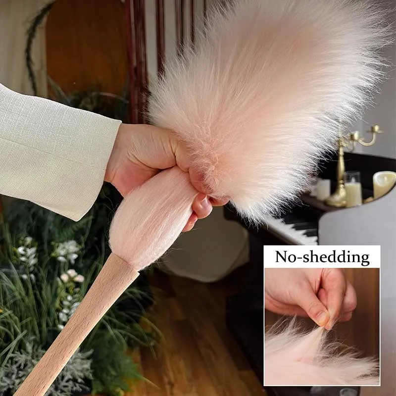 Luxury Home Cleaning Real Wool Duster Electrostatic Dust Removal Hanging Feather Dusters Cleaner for Car Piano Lamp Furniture cleaning duster wool duster brush feather duster