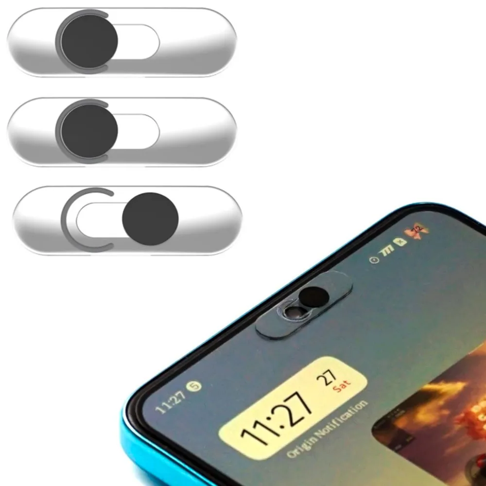 Premium Metal Sliding Webcam Cover with Lens Privacy Transparent Sticker