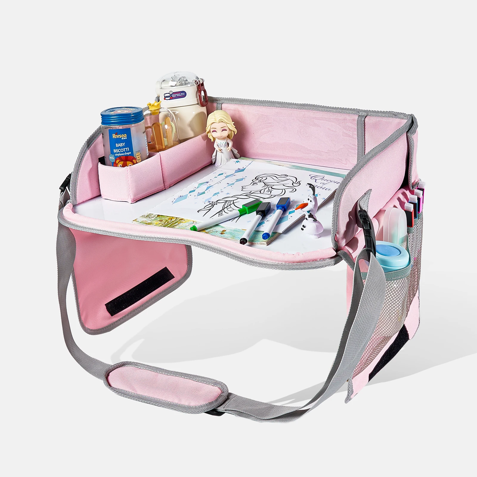 Portable Kids Car Seat Travel Tray Seat Children's Travel Car Painting Board Tray Play Table Waterproof Organizer Holder
