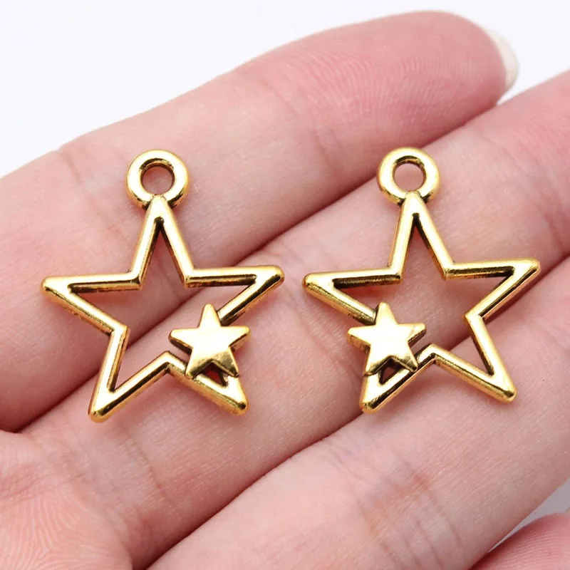 

20pcs 26x22mm Star Charms Pendants Jewelry Making DIY Jewelry Findings Handmade Craft Accessories Wholesale