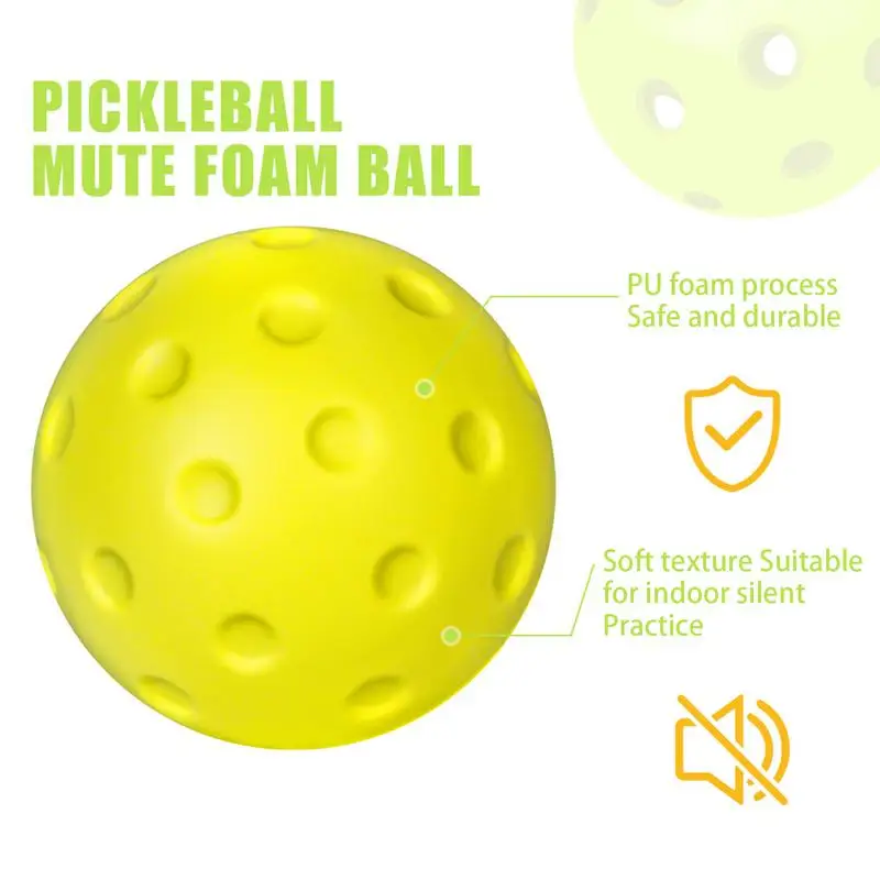 Quiet Foam Pickleballs for Indoor Outdoor Practice Pickleball Balls with Exact Real Ball Bounce Silent Pickleball Practice Ball