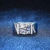 Bague de fiançailles en moissanite scintillante 1CT 6,5 mm pour homme, bague de mariage en platine véritable PT950, certifiée, magnifique bijou pour homme