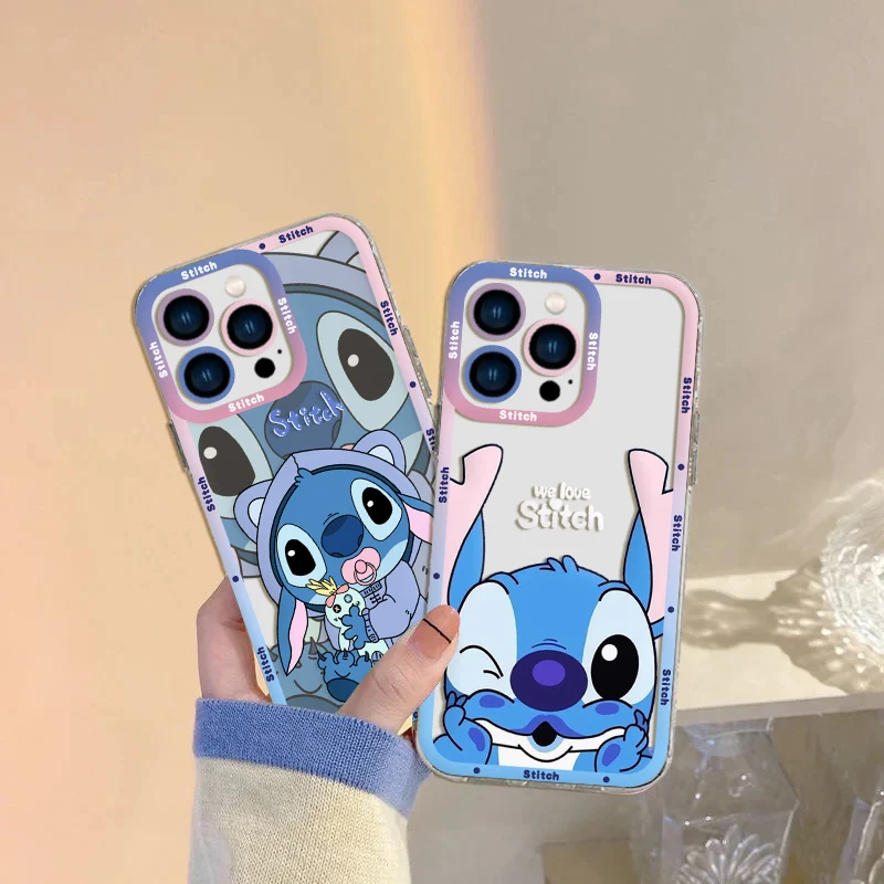 

Disneys Stitch Phone Case For Samsung A71 A53 A50 A52 A52S A72 A81 A91 A22 A20S A20 A30 A11 4G 5G Transparent Cover