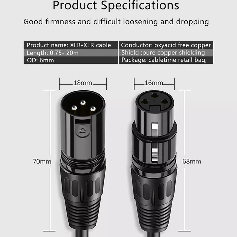 3  5  Ŀ XLR ̺ - M/F OFC  ̾ ũ ͼ   DMX ̺ 0.3m 1m 3m 5m 10m 15m