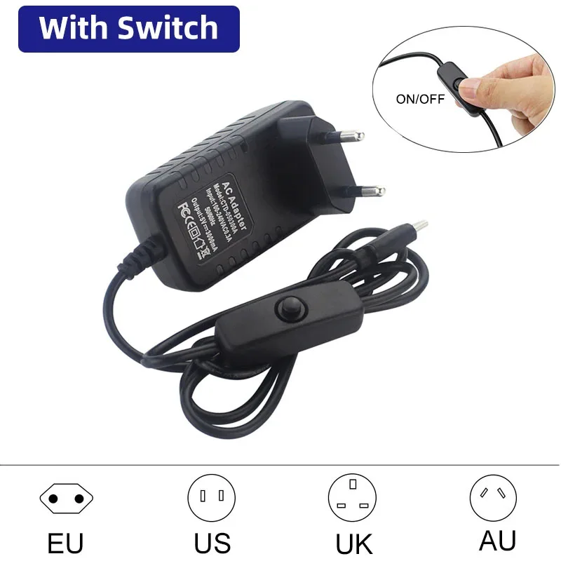 5V 3A ���� ���� ��ġ ����� ���� 4 USB ���� C ��Ʈ 100-240V ���� ����� Pi 4 Orange Pi 3B OPI Zero 3 �� EU �̱� ���� AU ������