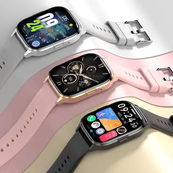 2024 New 2.01-inch Men's and Women's Bluetooth Call Couple Smart Watch Android Compatible Apple Fitness Sports Electronic Watch 2