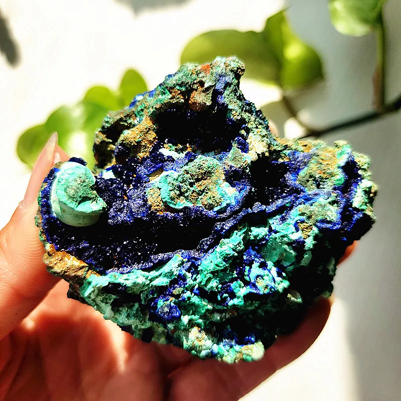 Natural Azurite Malachite Crystal Stone Symbiotic Raw Mineral Specimens  Hoom Decor Gemstone Stones Spiritual Healing Crystals - AliExpress