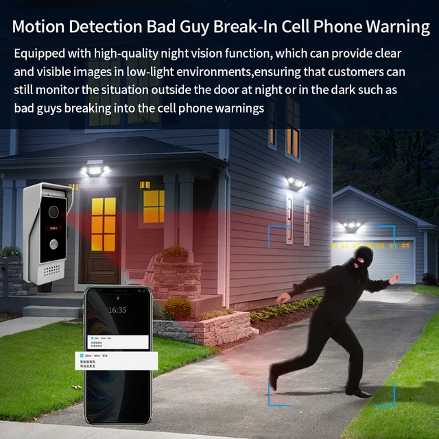1080P 7in Touch Screen Wifi Video Intercom Kit Smart TUYA Home Video Doorbell Camera Rceord Motion Detection APP Monitor Unlcok 5