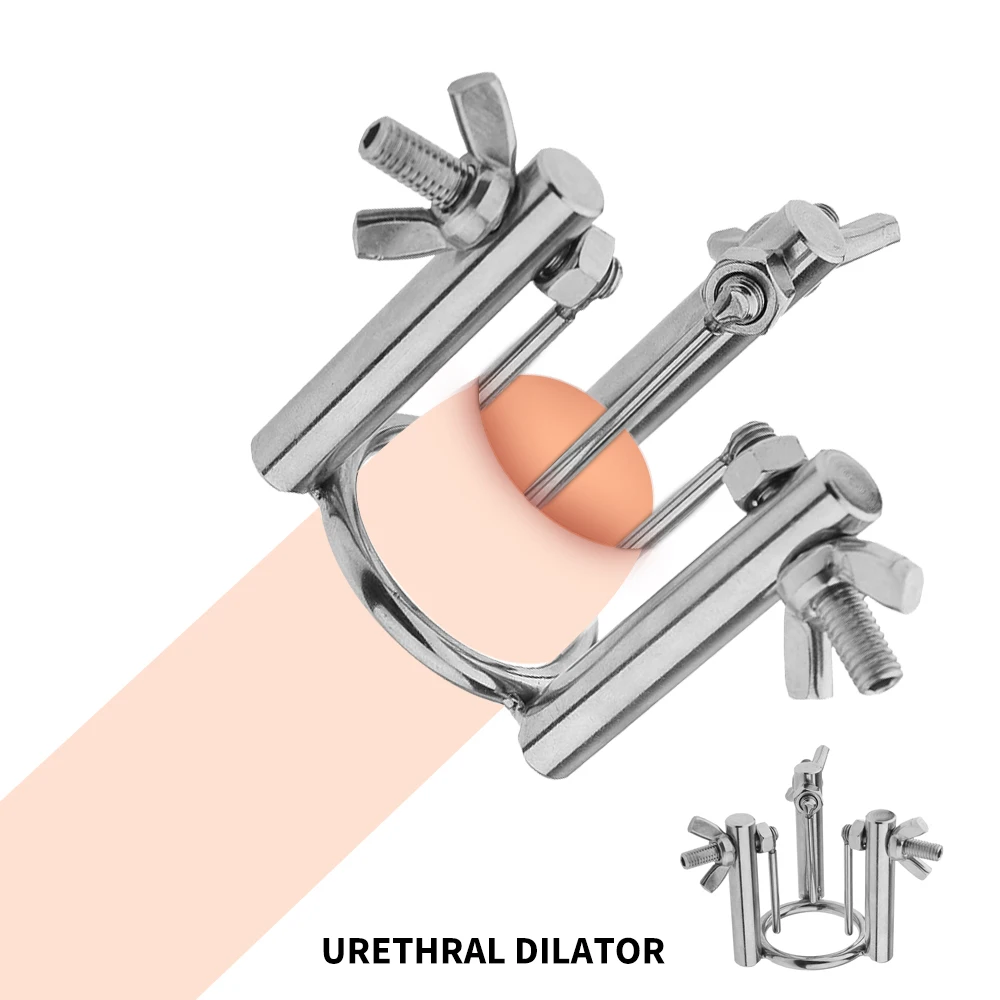 Urethral Dilator Stainless Steel Adjustable Men Penis Plug Glans Rods Horse Eye Stimulate Cock Lock Ring Sex Tool