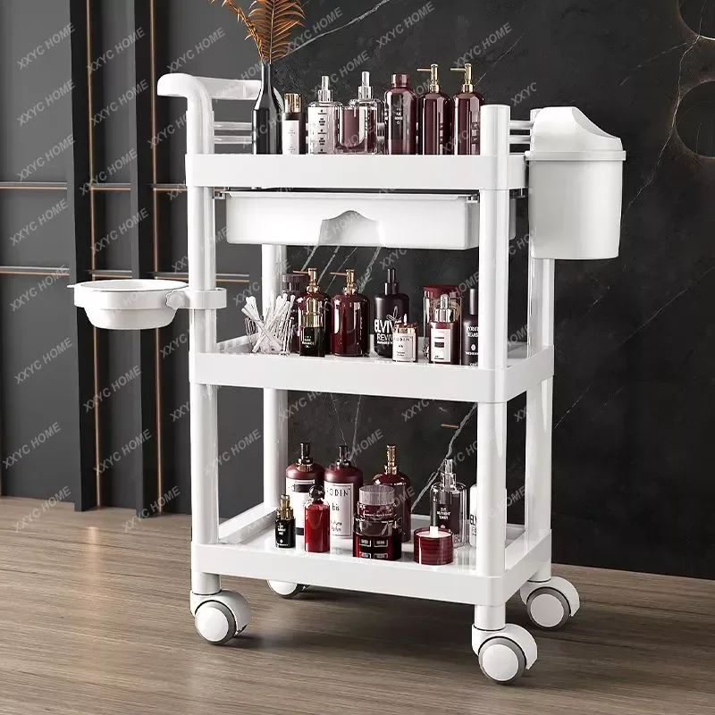 Beauty Special Beauty Trolley Mobile Pulley Beauty Spa Instrument Tool Car Storage Shelf Drawer Trash Can Tattoo Equipment