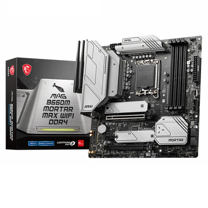 MSI B660M MORTAR MAX WIFI DDR4 Gaming Motherboard For Intel 12/13gen