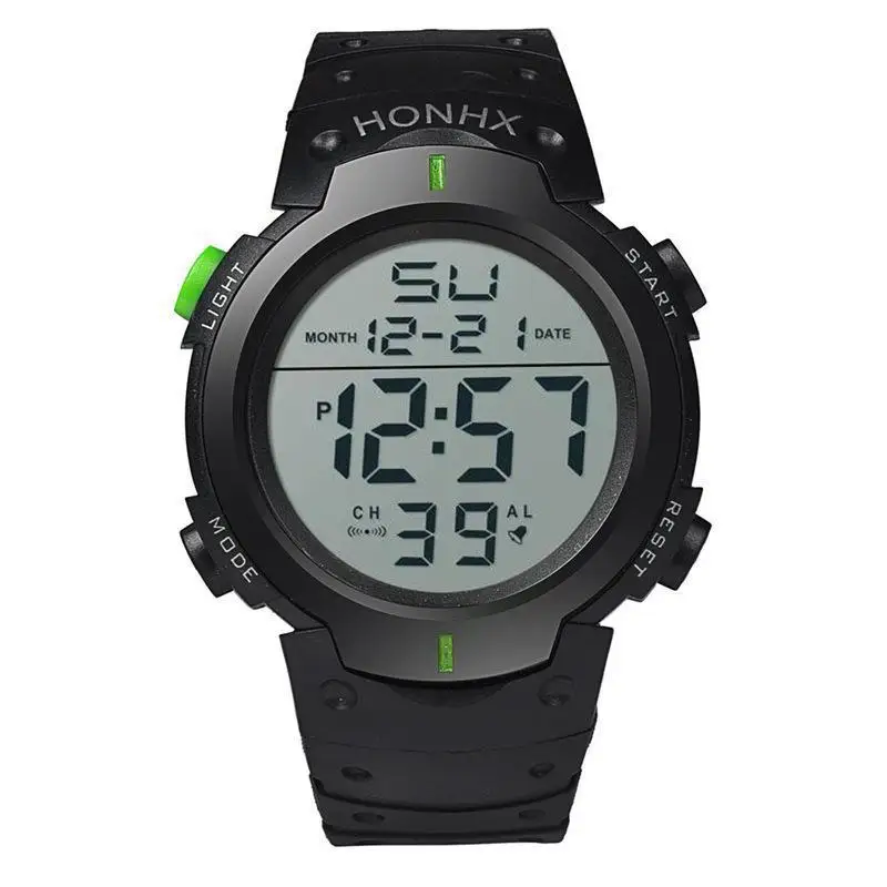 Men's sports LED watch, men's digital clock, multifunctional rubber watch, men's fitness athlete timing electronic watch - 4