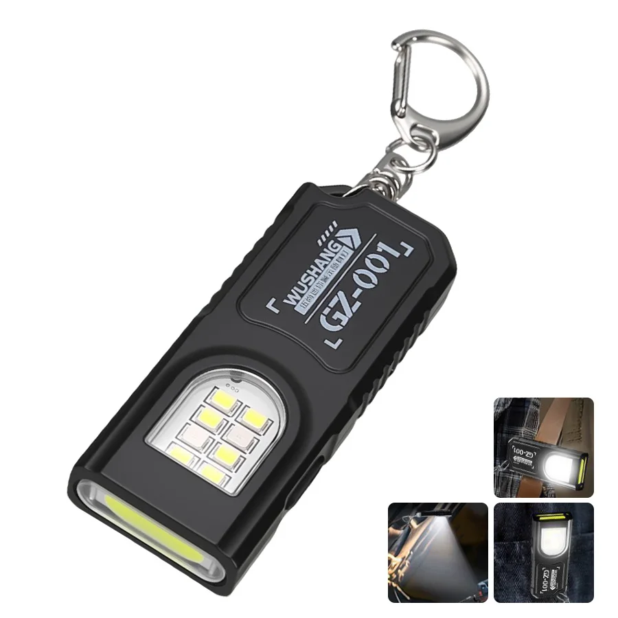Compact Rechargeable LED Keychain Flashlight with Magnet - 550LM Portable Mini Torch and Pocket Lantern