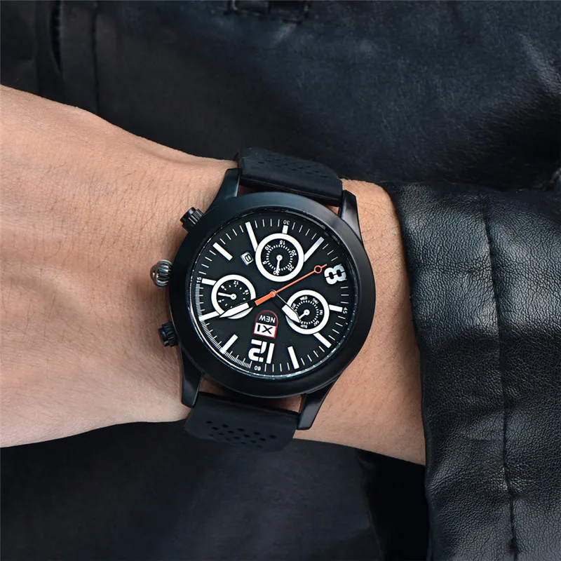 XINEW Brand Watches For Men Fashion Casual Silicone Band Sports Date Quartz Vintage Watch Cheap Montre Homme Reloj Hombre 2025