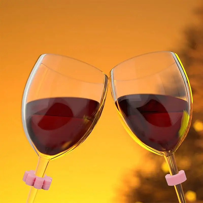 16pcs Wine Glass Charms Tags Flower Shaped Drink Markers Party Cocktails Drinking Cup Sign Suction Cup Identifier For Party