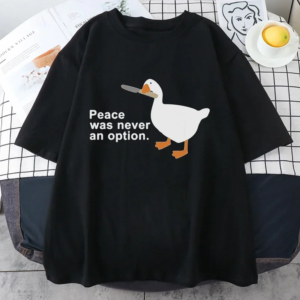 

Женская футболка с забавным принтом Peace Was Never An Option, крутая уличная футболка, мягкая дышащая футболка, Винтажная футболка с круглым вырезом