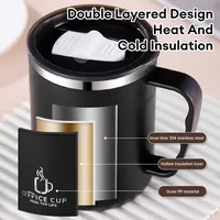 500ml Thermal Coffee Cup Double Wall Stainless Steel Heat Insulated Coffee Milk Mug with Handle and Lid Travel Drinking Tumbler 3