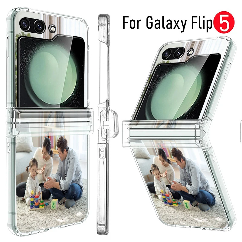 Per Samsung Galaxy Z Flip 5 4 3 Custodia Per Telefono Pieghevole Personalizzata Con Foto Personalizzata Design Immagine Nome Cover Rigida Antiurto