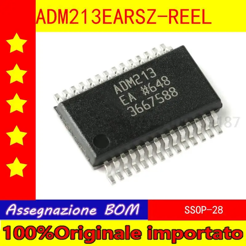 

100% оригинал 5 шт./лот импортная мебель для дома ADM213EARSZ-двухлетняя катушка SSOP - 28 RS - 232 линейный драйвер/приемник