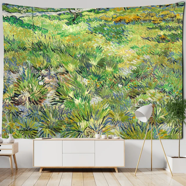 Paysage pastoral Van Gogh peinture à l'huile tapisserie tenture murale Simple Art esthétique salon décoration de la maison 4