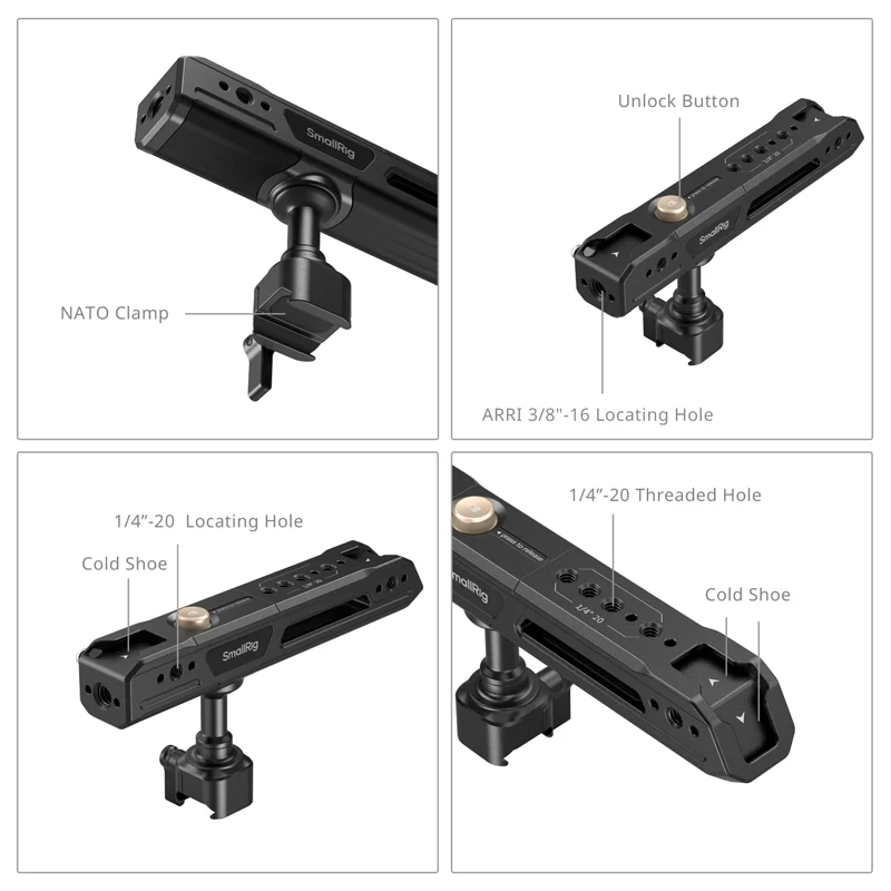 SmallRig Rotating Side / Top Handle with NATO Clamp longated 162mm Load 15kg Uni