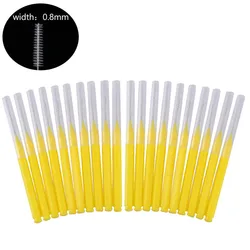 20-Pack Mini Brow and Lash Brushes - Bendable, Disposable Applicators (20Pcs Yellow)