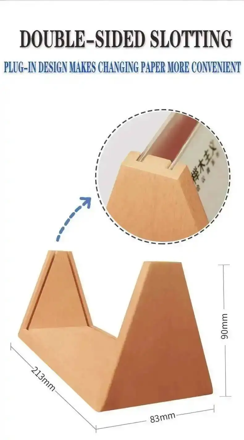 1 Stück Hotel-Rezeptionstheke aus Massivholz, doppelseitiger dreieckiger Konferenzsitz, Präsentationsständer, Esstisch, Namenskarte zum Einmachen – Detail 5
