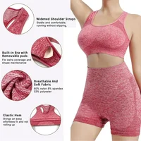 Yoga Set Gym Shorts Women Sport Bras Brassiere Workout Tops for Women Yoga Clothes Fitness Leggings Gym Set Seamless Yoga Sets 4