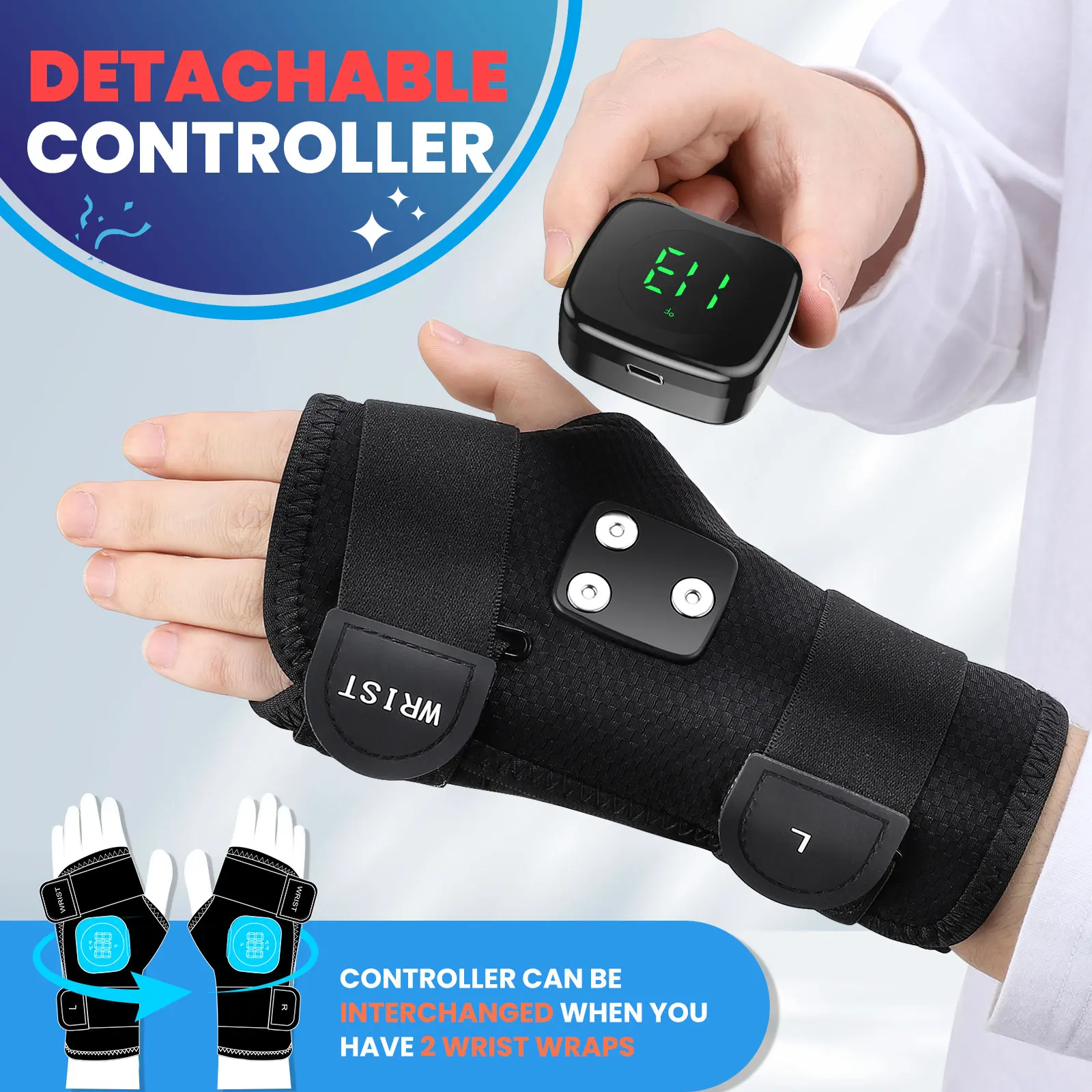 Magnetic Heat Wrist Guard with Lycra and ABS for Hand Joint Relief